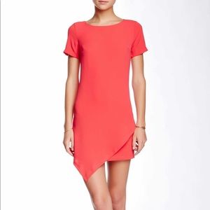 Coral Asymmetrical Shift Dress